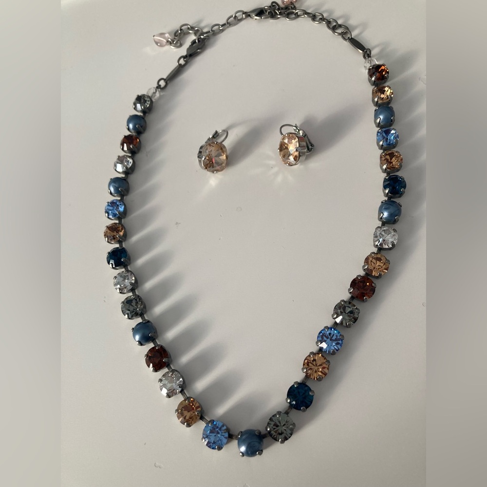Sabika Elegant Multicolor Crystal Necklace and Earring Set